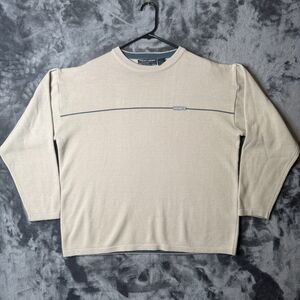 Vintage Y2K Point Zero Long Sleeve Sweater Crewneck Beige Size Large